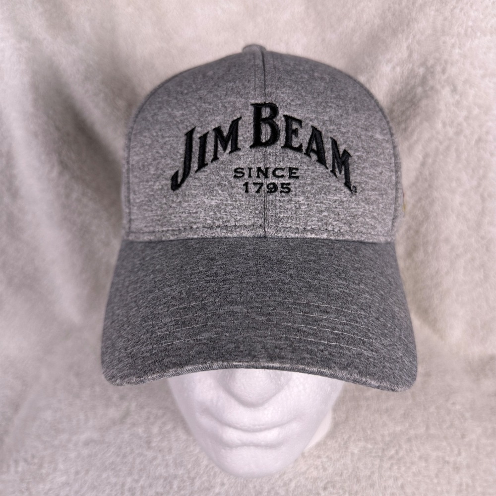 Jim Beam Baseball Hat‎ Cap, Gray, Embroidered, Adjustable Strap Back